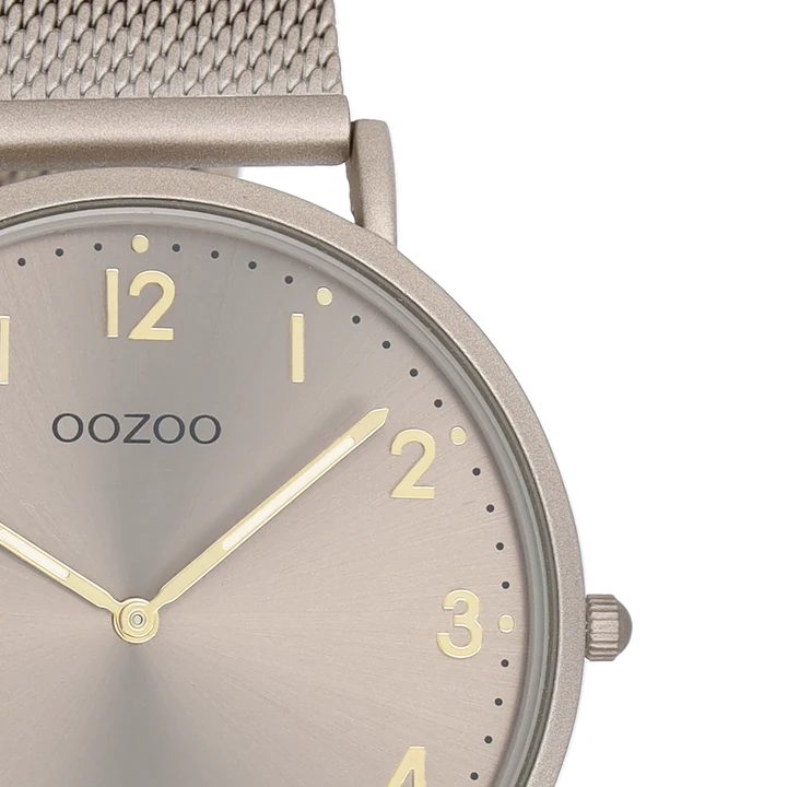 OOZOO taupe horloge met taupe band