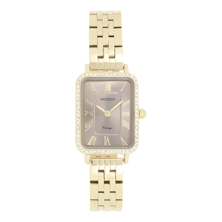 Goudkleurige OOZOO horloge met roestvrijstalen armband
