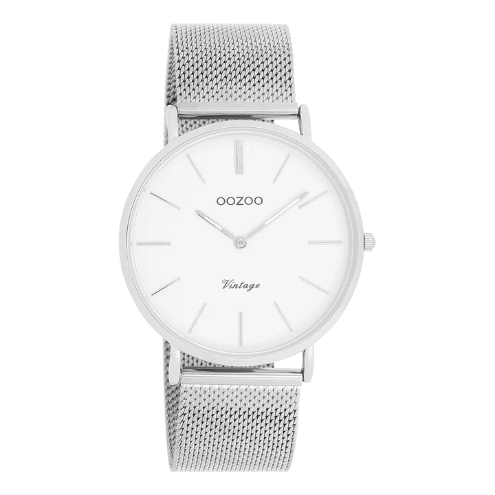 OOZOO zilverkleurig horloge mesh
