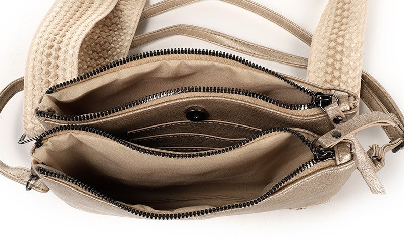 Champagne Castel schoudertasje / crossbody