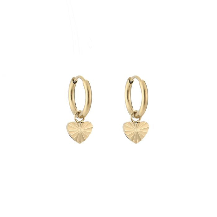 Oorbellen heart printed goud