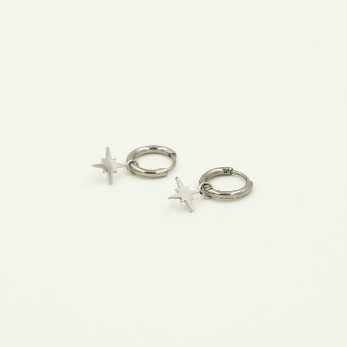 creool met morning star oorbel zilver