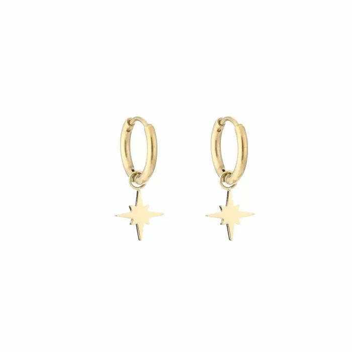 Morning star oorbel goud