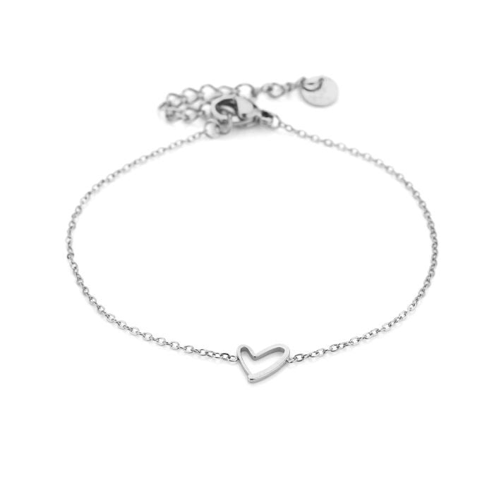Armbandje met hartje zilver
