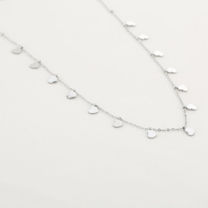 Multi hartjesketting zilver