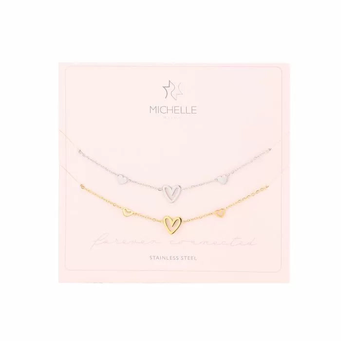 Vriendschapsarmbandjes goud-zilver tree hearts