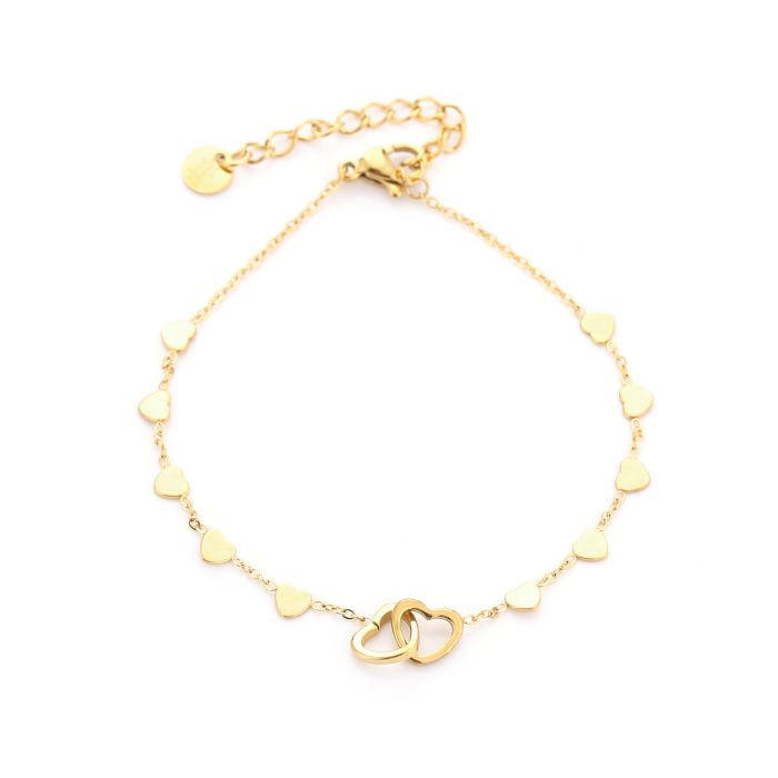 Vriendschap hartjesarmband goud