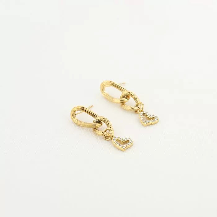 Hartje oorbellen strass