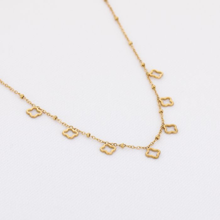 Klavertjes ketting minimal Goud