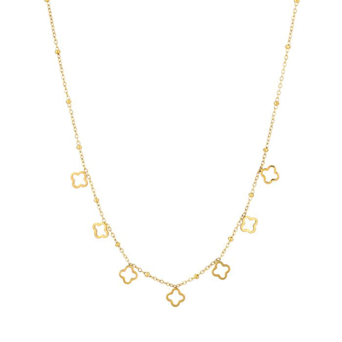 Klavertjes ketting minimal Goud