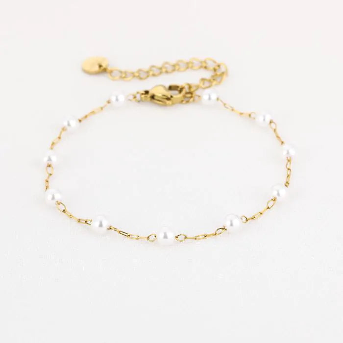 Pareltjes armband goud