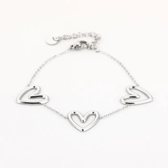 Hartjes armbandje zilver