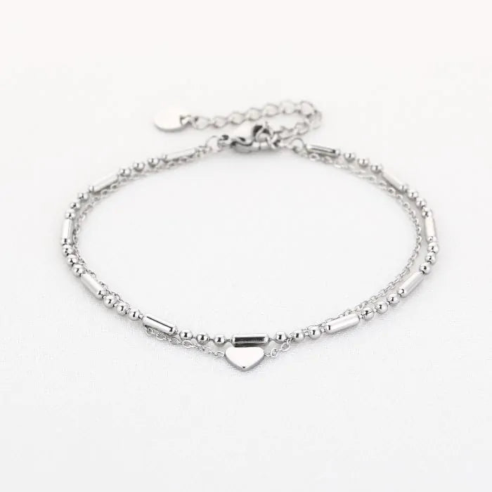 Dubbele armband zilver