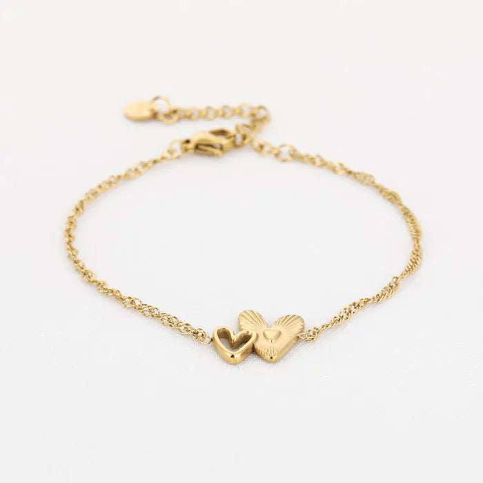 Basic hartjes armbandje goud