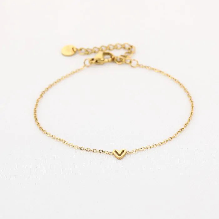 Trendy openhartje armband goud