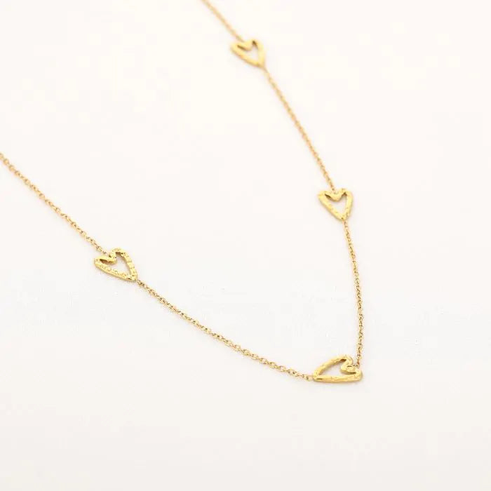 Open hartjes ketting