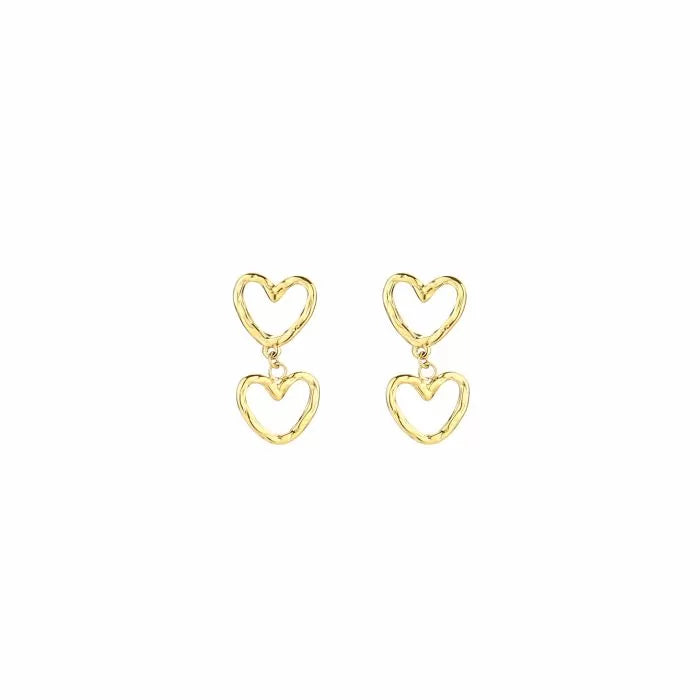 Hartjes gold oorbellen