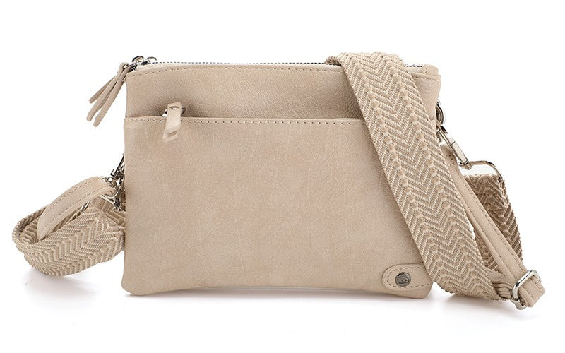Natural crossbody en schoudertasje Gent
