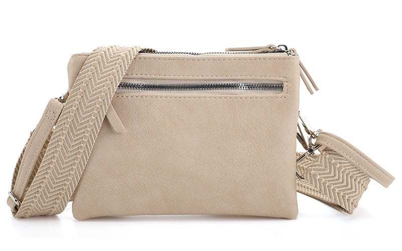 Natural crossbody en schoudertasje Gent