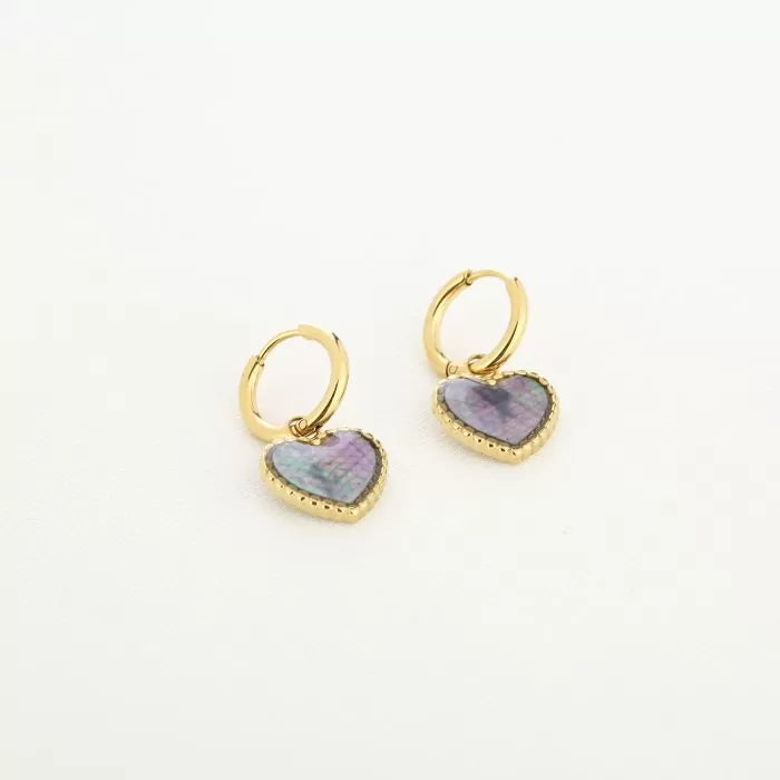 Colourfull love oorbellen gold