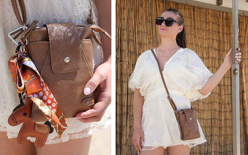 Camel crossbody en telefoontasje Horton