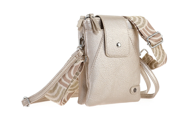 Champagne crossbody en telefoontasje Horton
