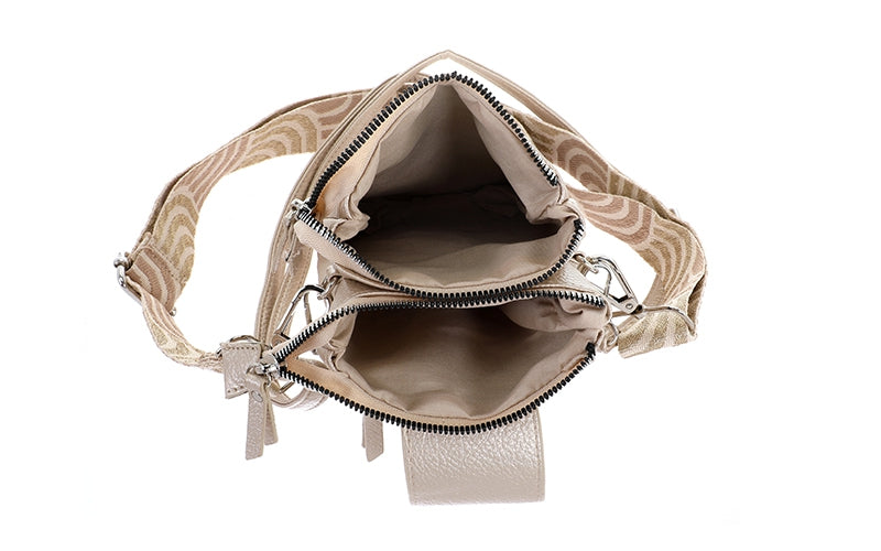 Champagne crossbody en telefoontasje Horton