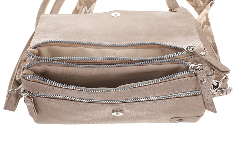 Classic champagne crossbody / schoudertasje Stanfield