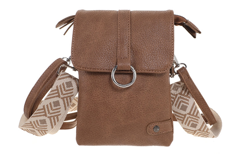 Camel telefoon- en schoudertasje Hartford