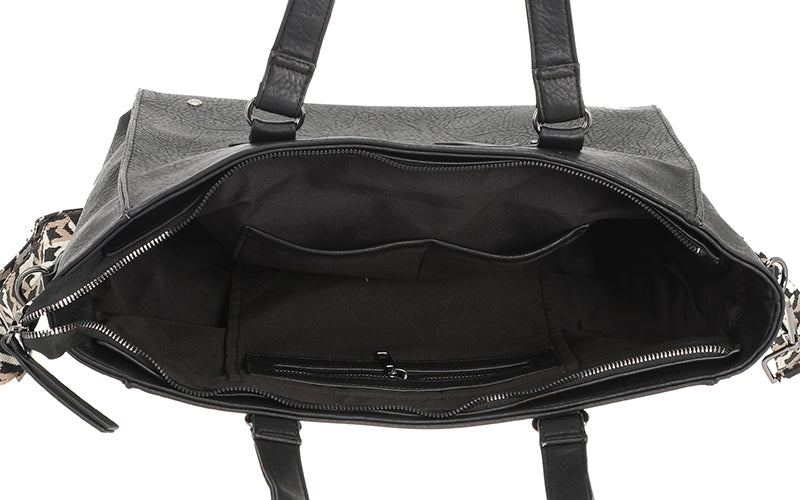 Black shopper Avignon- schooltas- laptop tas