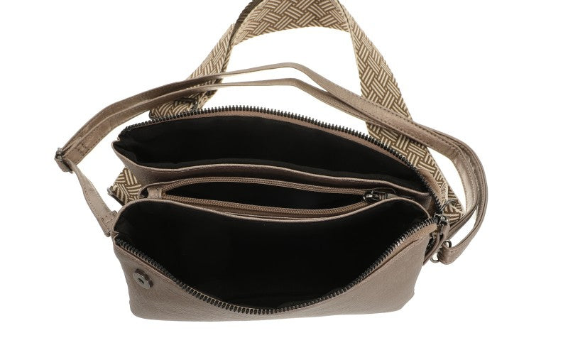 Dark taupe New York schoudertasje