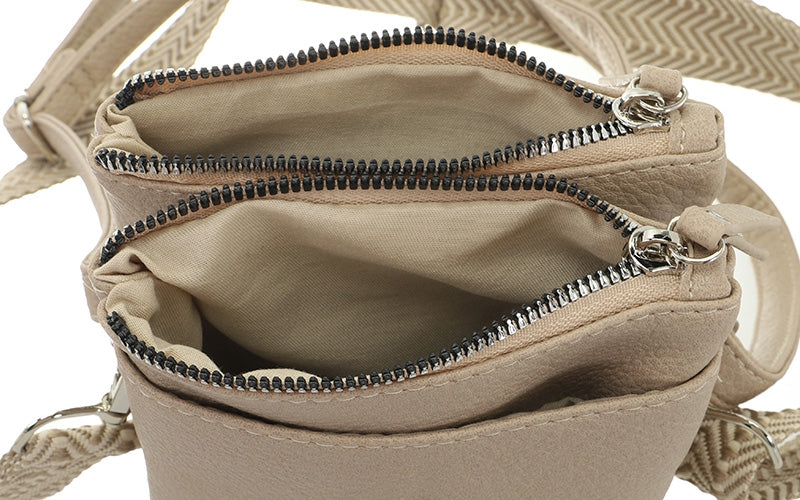 Taupe telefoon- en schoudertasje Keith