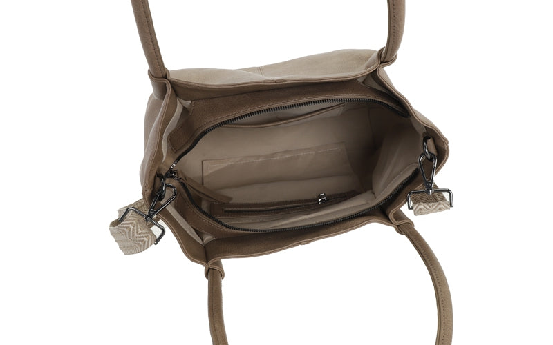 Taupe schoudertas - Schooltas Melbourne
