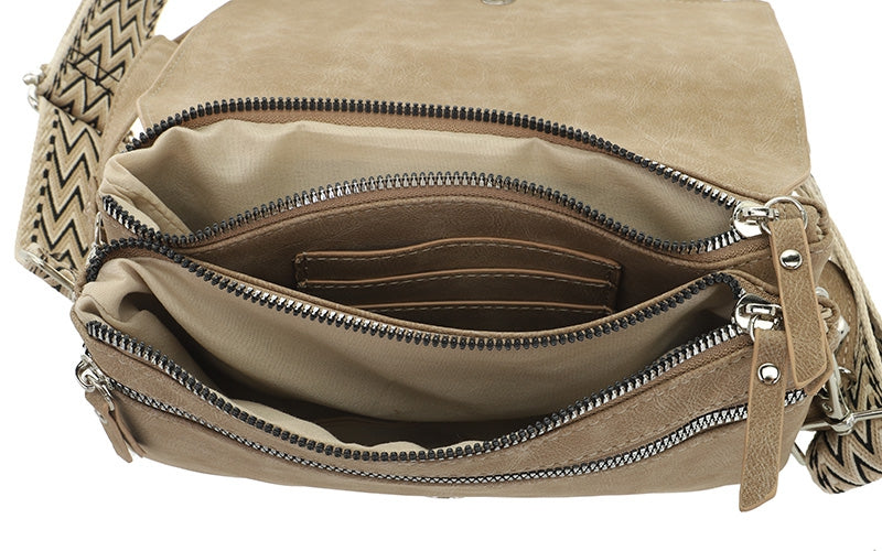 Taupe crossbody / schoudertasje Montoro