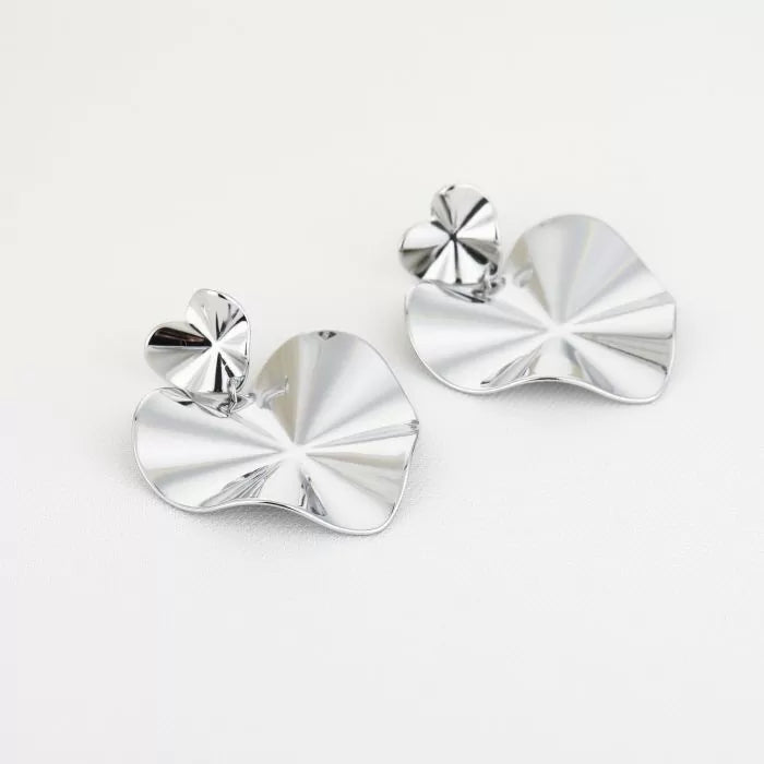Heartbeat silver oorbellen