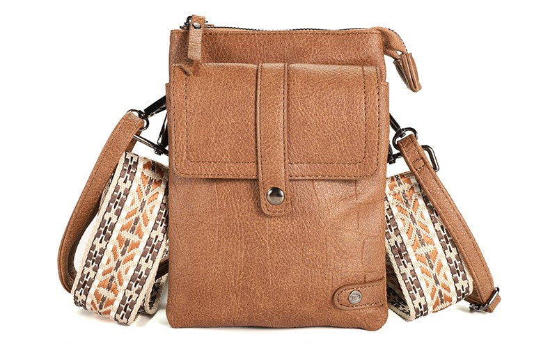 Camel telefoon- en schoudertasje Tyler