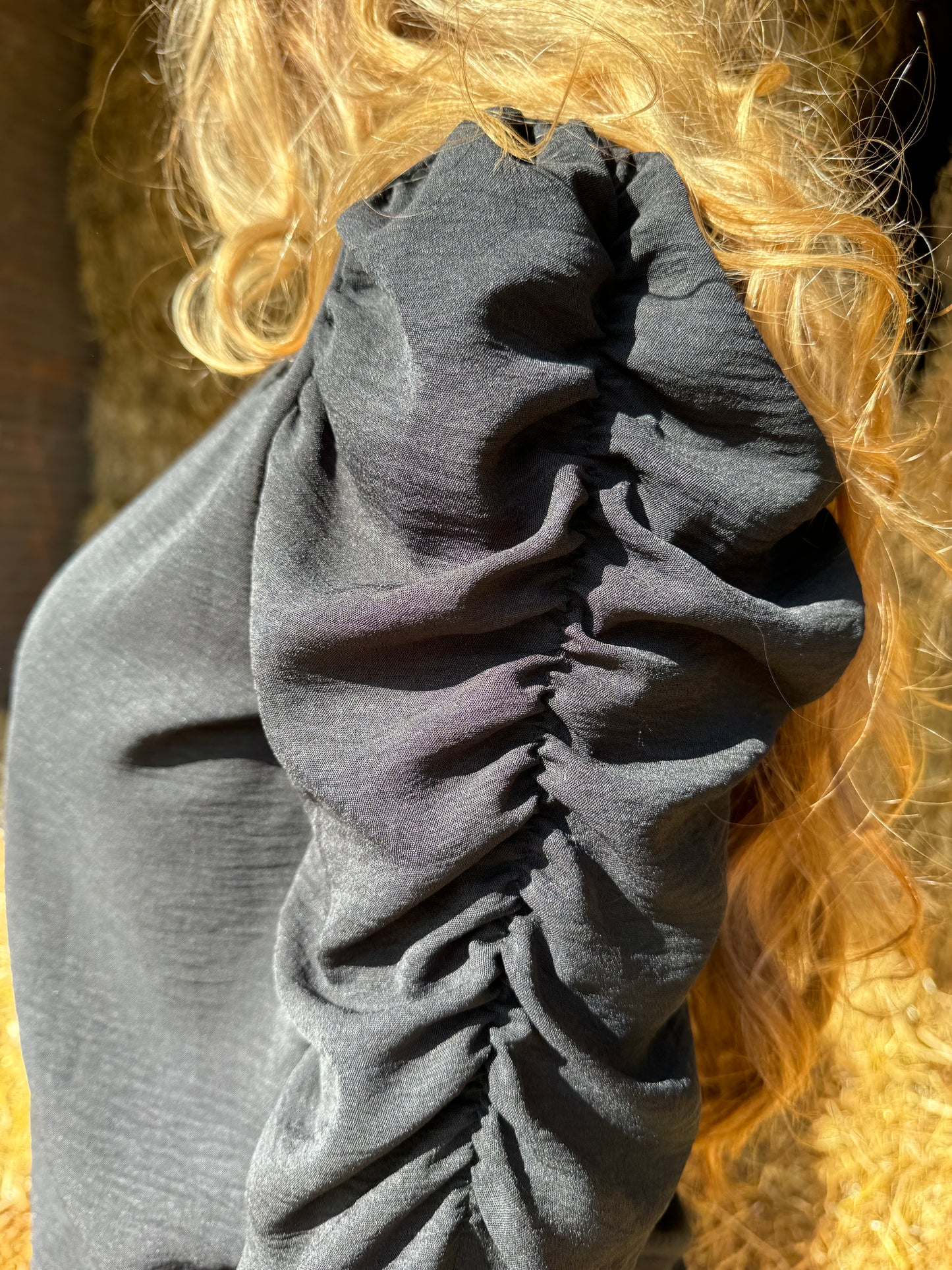 Pof Detail Blouse Zwart