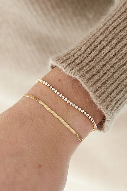 Dubbele armband met diamanten goud