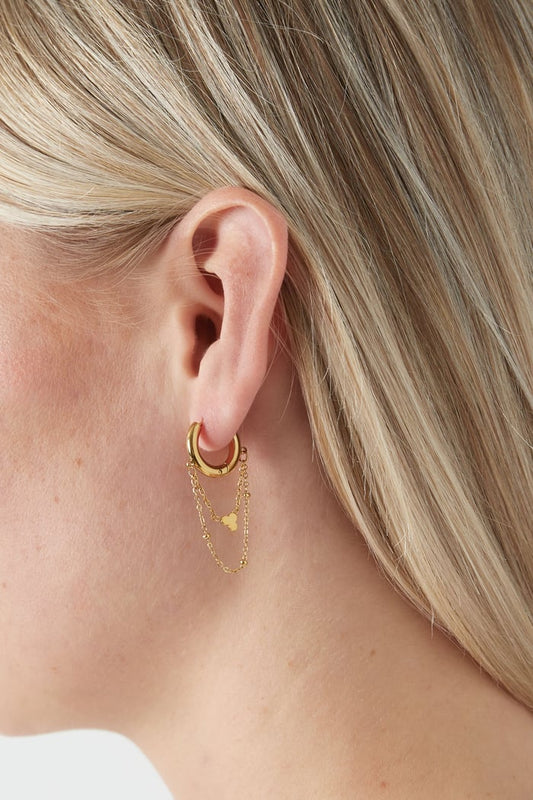 Chain Oorbellen goud/zilver