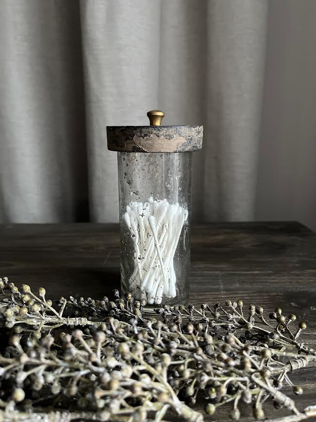 Glazen voorraad potten met houten deksel