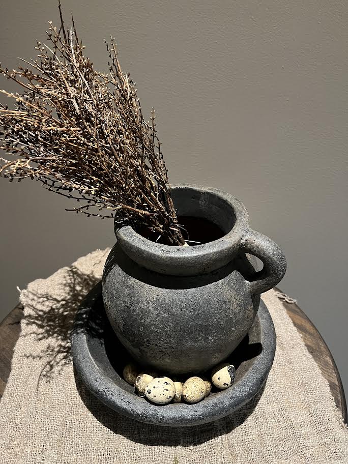 Stenen Kruik met Stenen Schaal