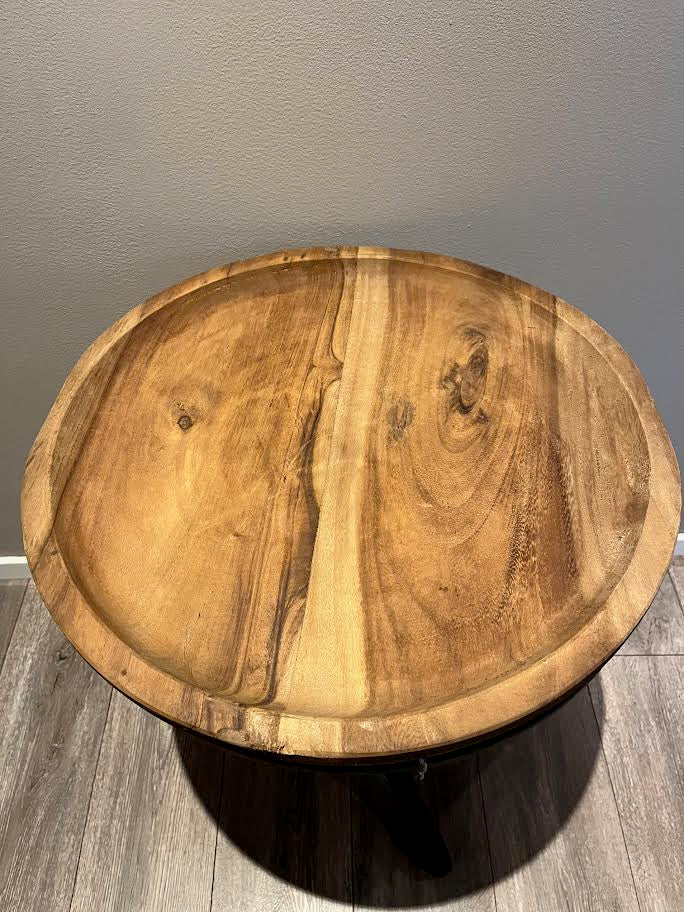 Landelijke hardhouten schaal 50 cm