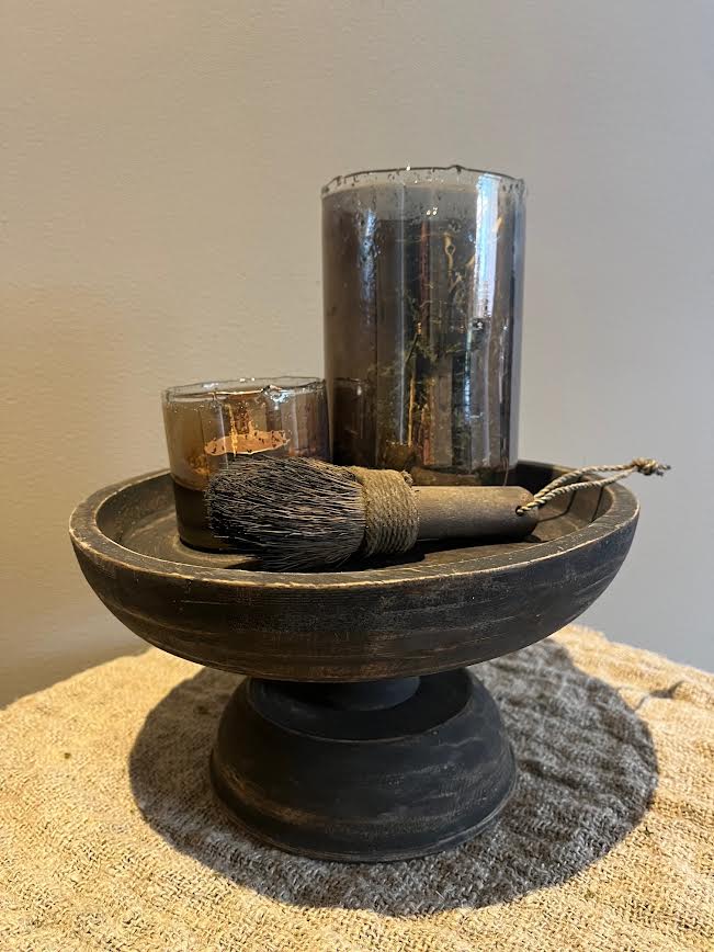 Houten plateau rond donker