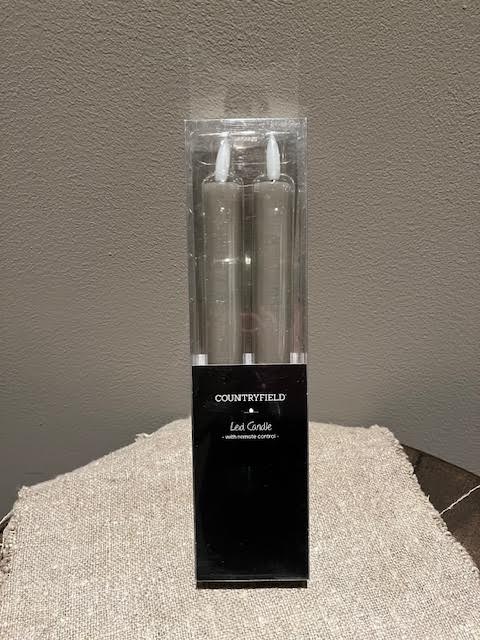 Grijze ledkaarsen 25 cm