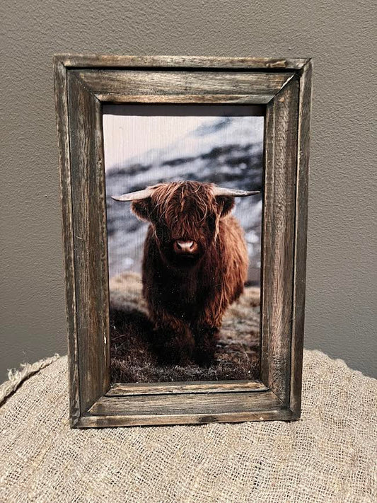 Houtenschilderij donkere bizon