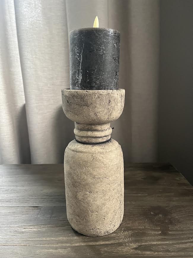 Betonnen kandelaar taupe M / L