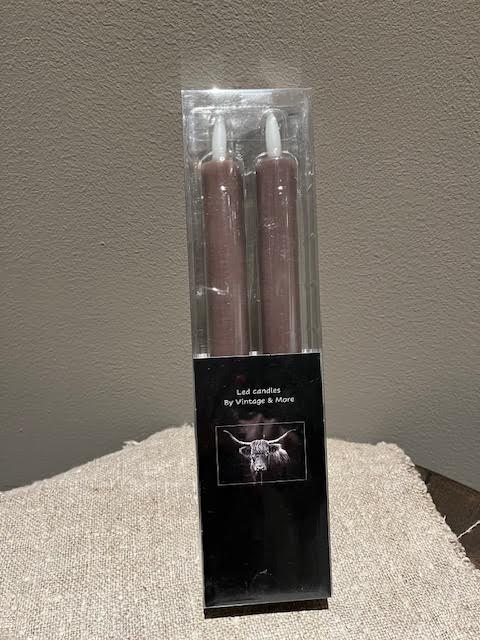 Bruine ledkaarsen 25 cm