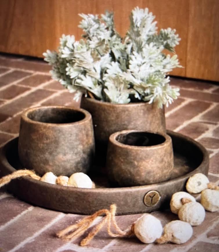 Brynxz Set with Plate and 3 Cups Majestic Brown