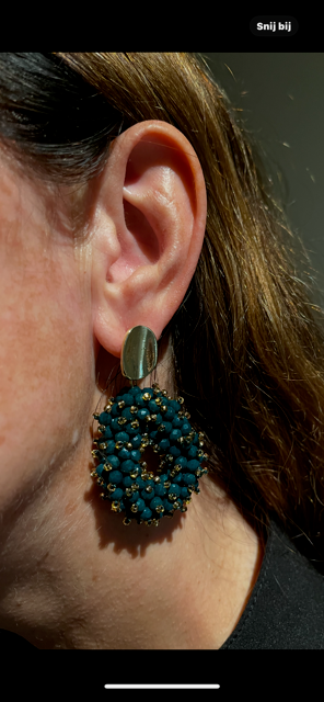 Strass oorbellen groen