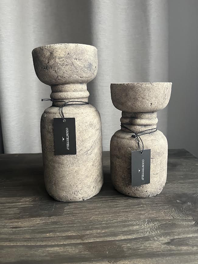 Betonnen kandelaar taupe M / L